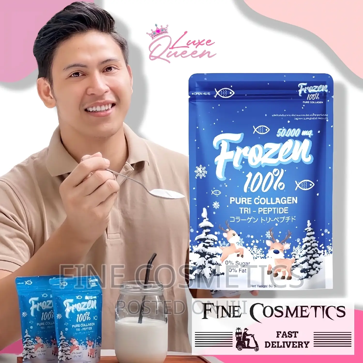 FROZEN 100% Pure Collagen Tri-peptide Powder For Skin + Hair