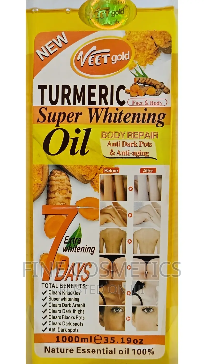 ORIGINAL Veet Gold 7days Turmeric Super Whitening Oil + Pump