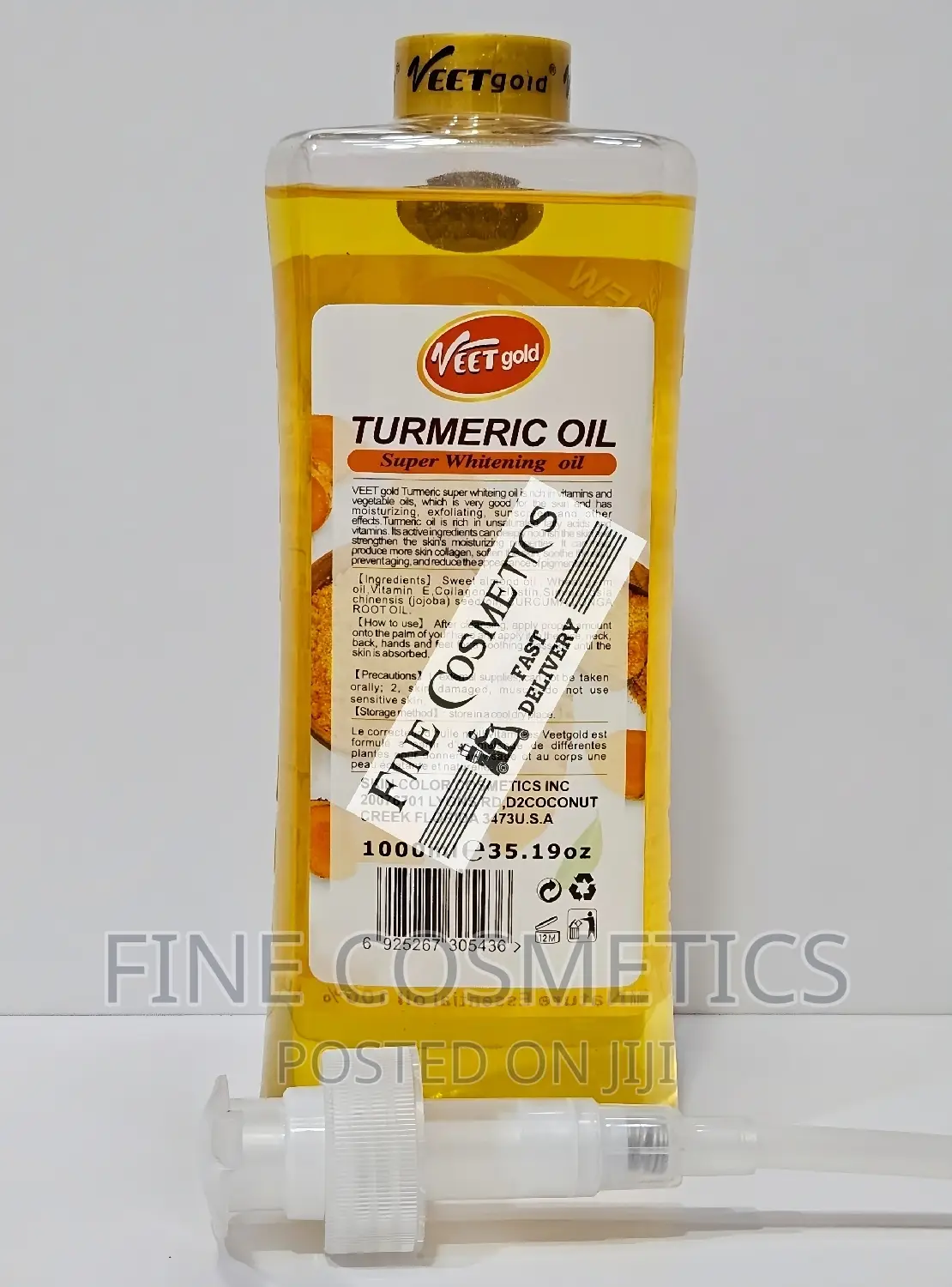 ORIGINAL Veet Gold 7days Turmeric Super Whitening Oil + Pump
