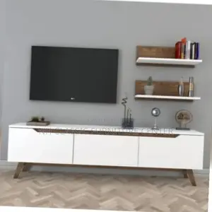 White Tvstand and Awooden Stand