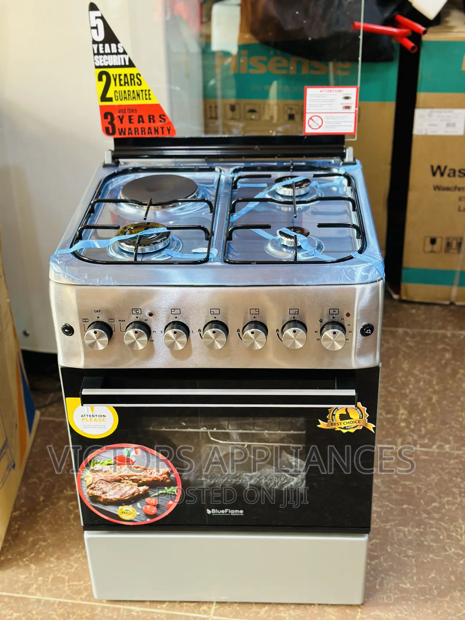 Blueflame Stainless Steel Cooker 3gas 1electric 60x60cm