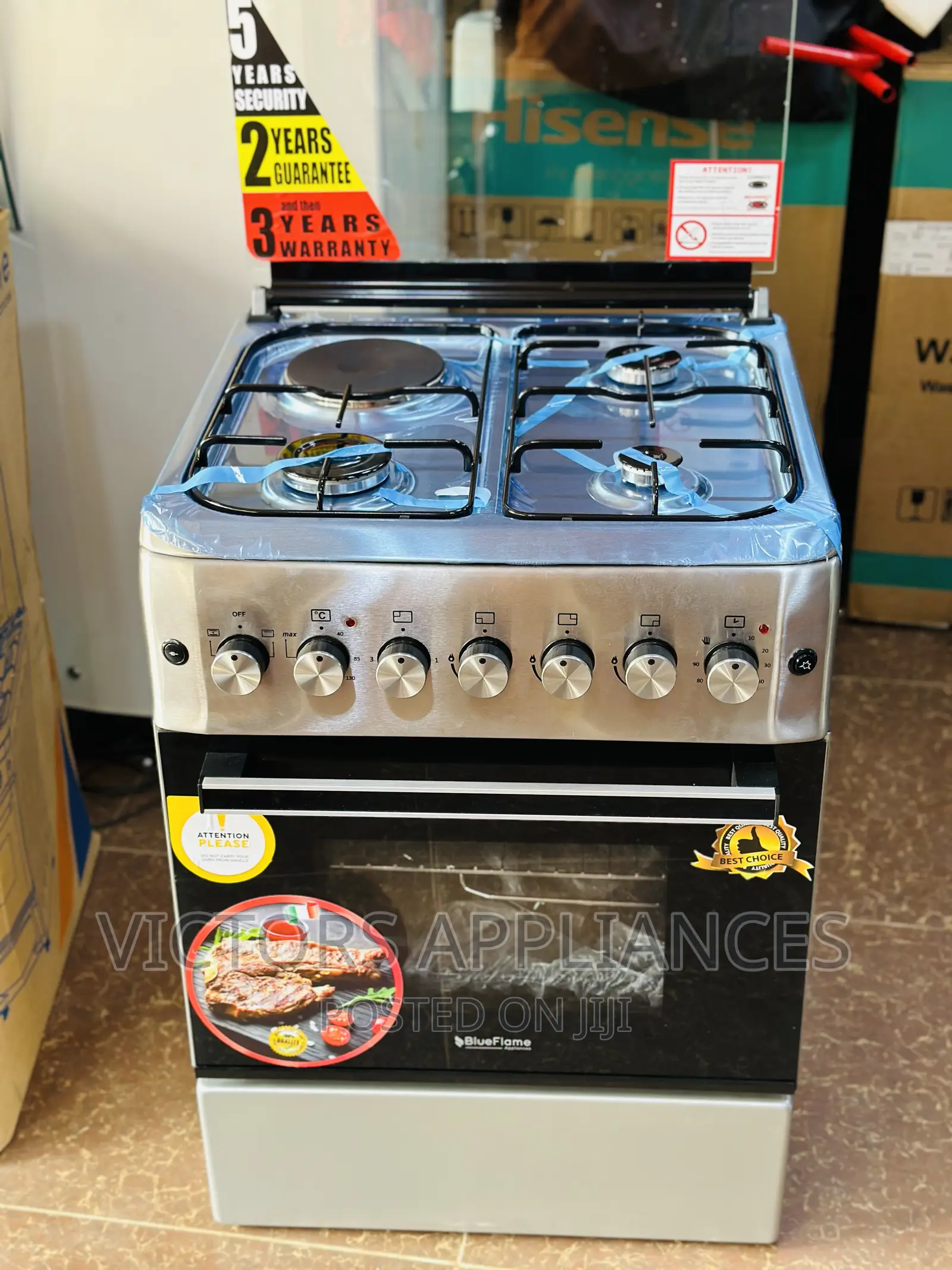 Blueflame Stainless Steel Cooker 3gas 1electric 60x60cm