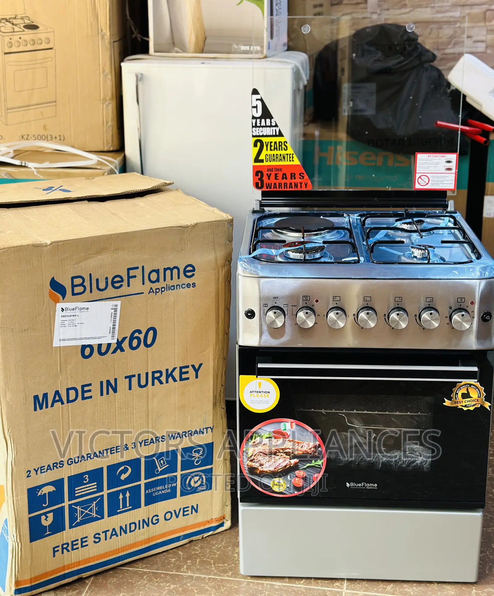 Blueflame Stainless Steel Cooker 3gas 1electric 60x60cm