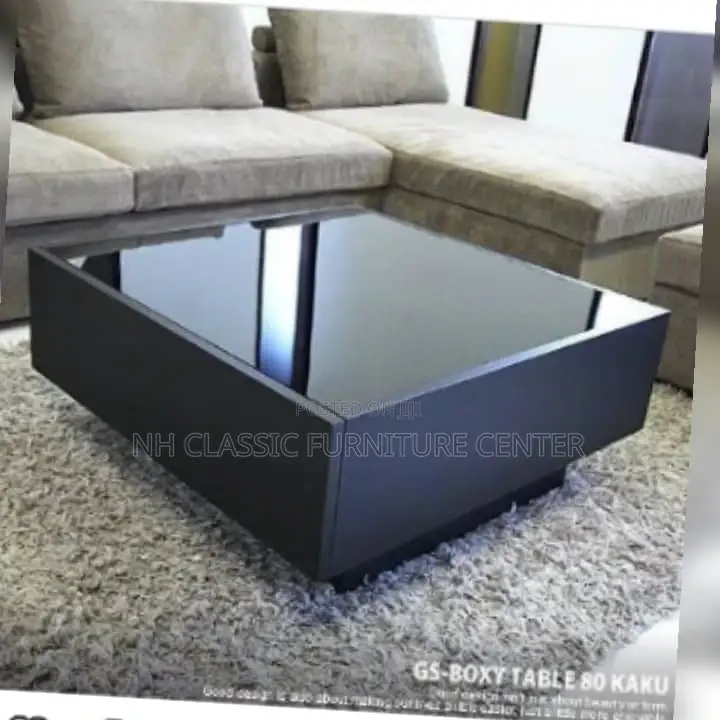 Black Center Table With Glass on Top