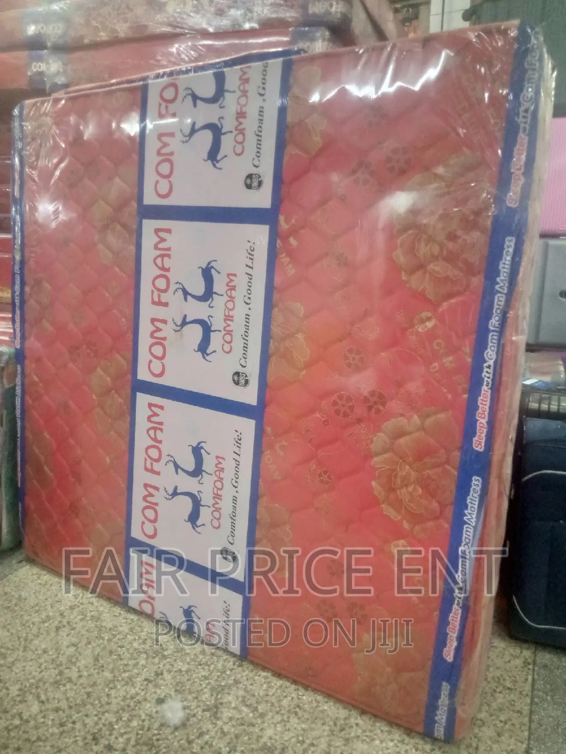 Mattress.Quilted Density 5x6x8inches.( Red)