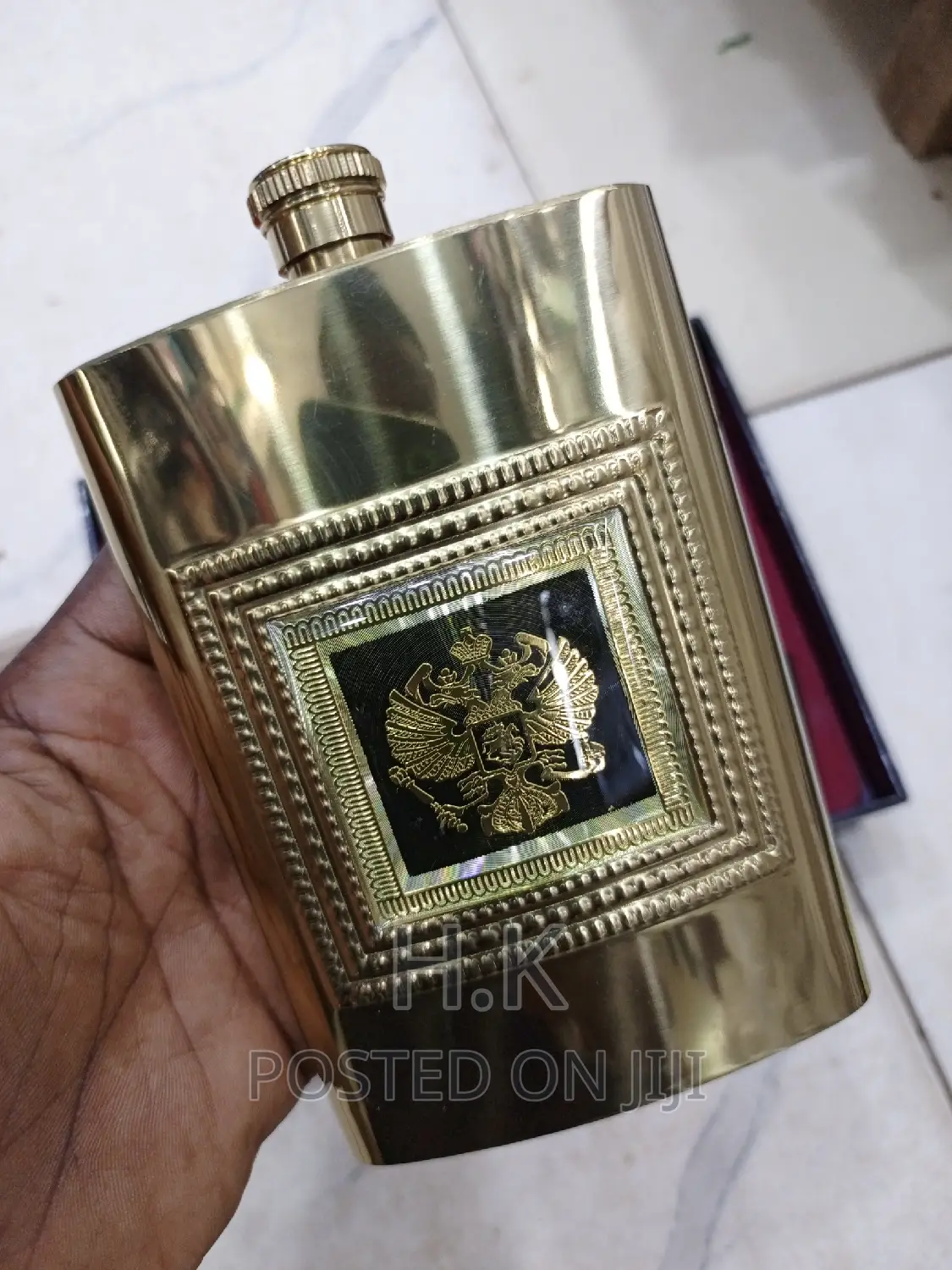 Golden Hip Flask Gift Set