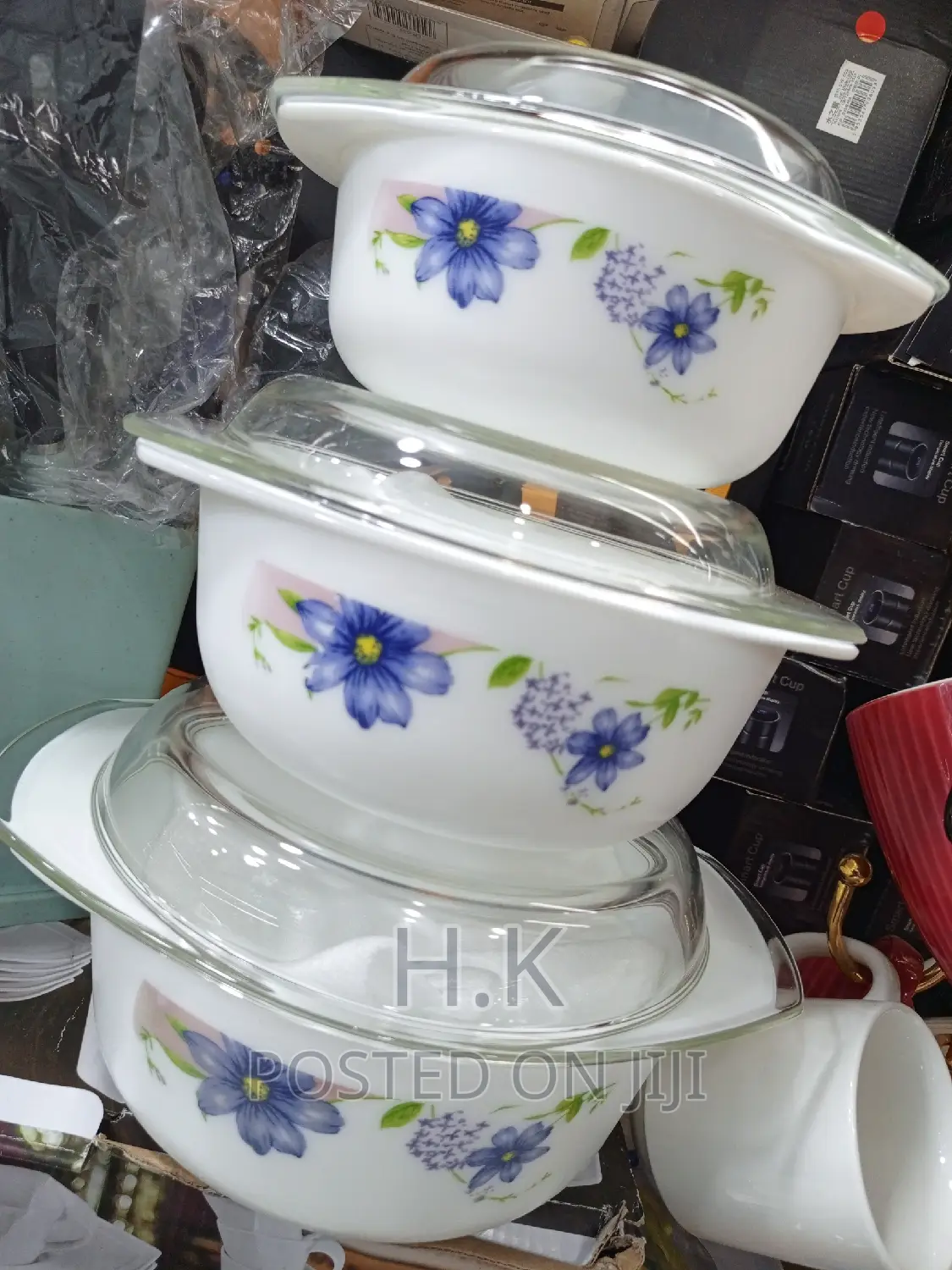 3pcs Ceramic Serving Dish Set With Covers