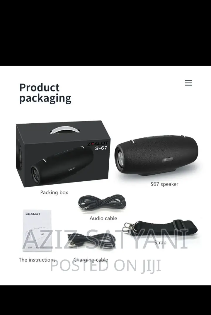 Super Bass Boom Zealot S67 Portable 60W Bluetooth Speaker