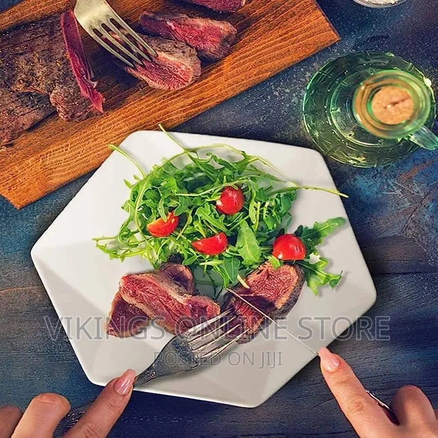 12pcs White Dinner Plates