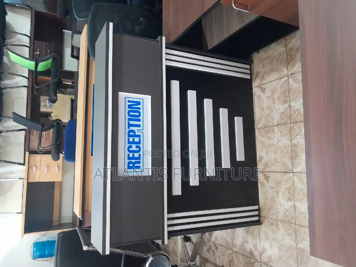 Executive Reception Desk 120(White Stripe)