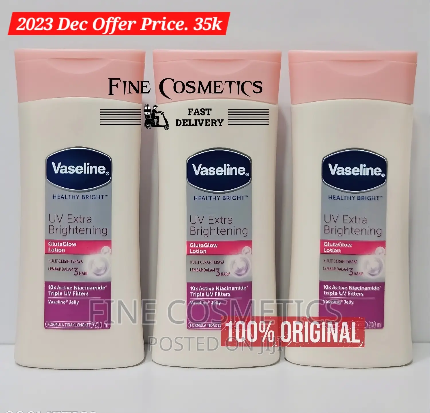1PC Vaseline Healthy Bright UV Light Gluta Glow Lotion 200ml