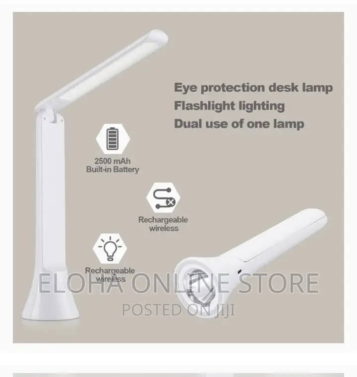 2 in 1 Rechargeable Foldable Desk Lamp