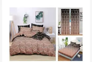 Photo - Duvet Cover Set With Matching Curtains Brown