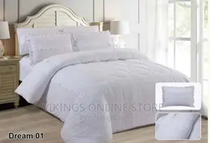 6pc One Divet, One Bedsheet, 2 Cases, 2pillow Shams.White