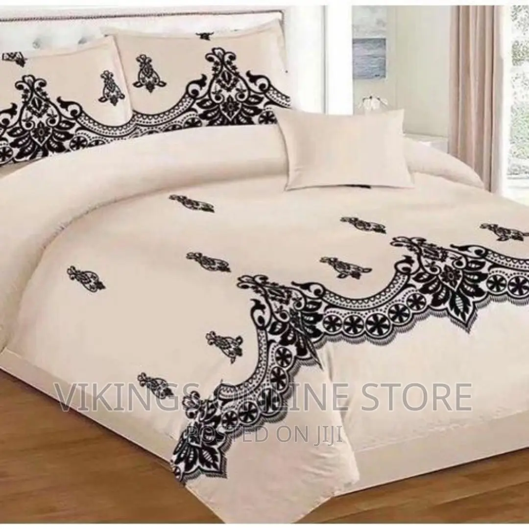 4 PCS Bed Cover Cotton Bedding Set – Multicolour