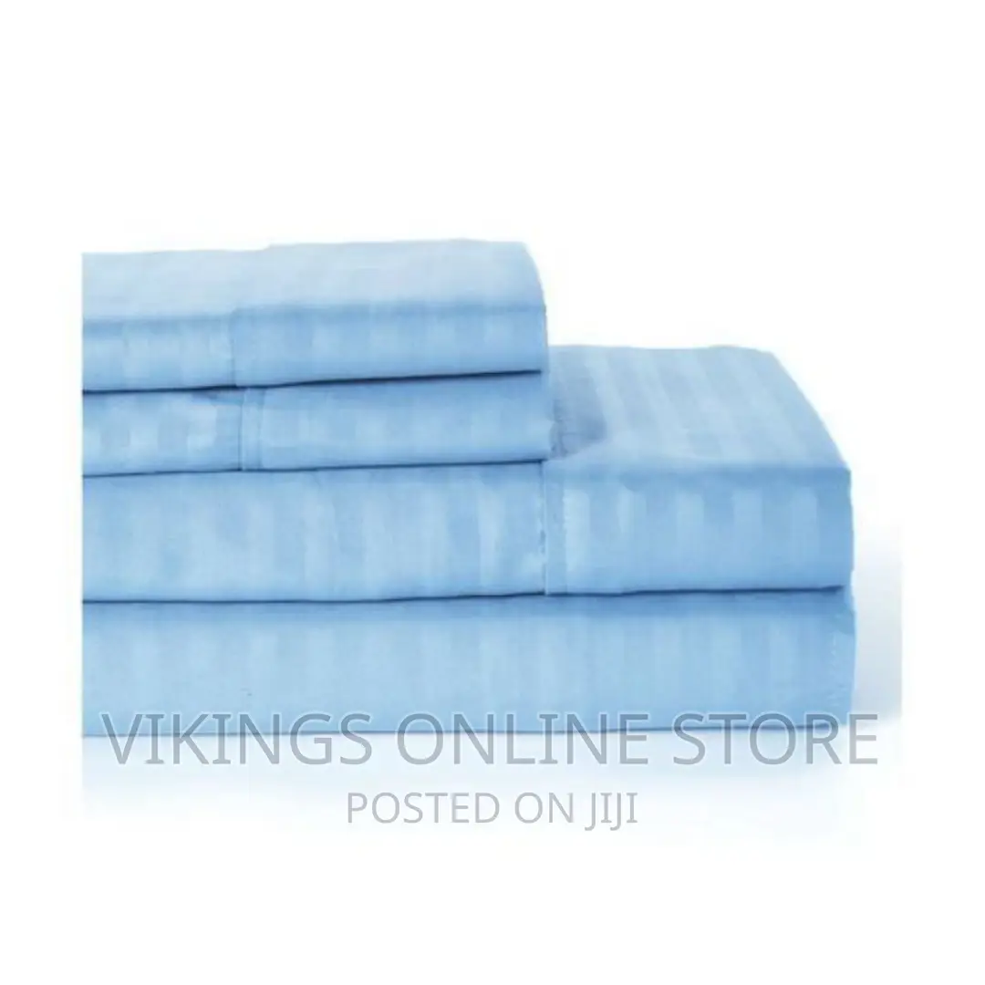 4pc Cotton Duvet Cover With 2 Pillowcases – Blue