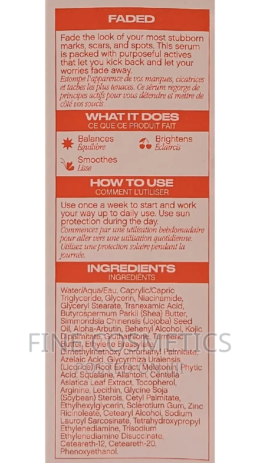 FADED SERUM TUBE |Tropical Brightening and Clearing Care 15g