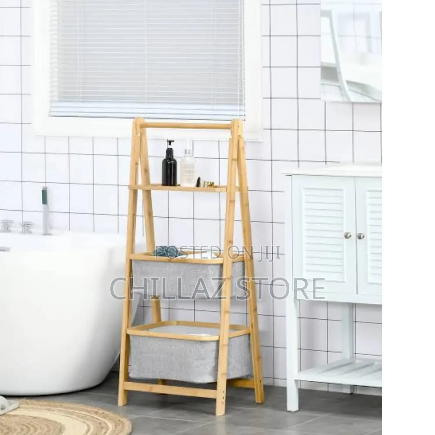 3 Tier Bamboo Multipurpose Bathroom Shelves.