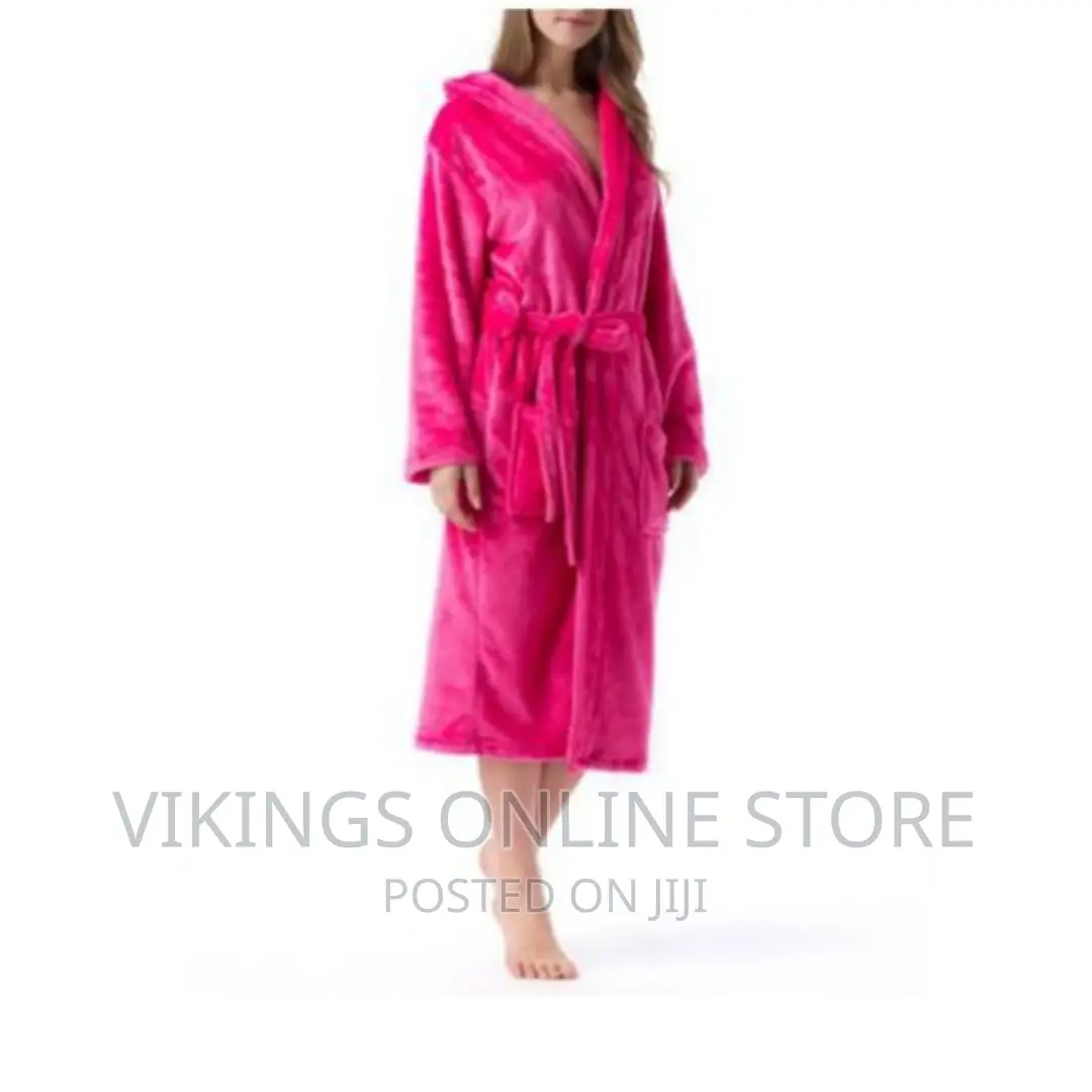 Unisex Exquisite Bathrobe With Varying /Embroidery- Pink