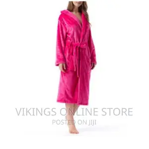 Unisex Exquisite Bathrobe With Varying /Embroidery- Pink