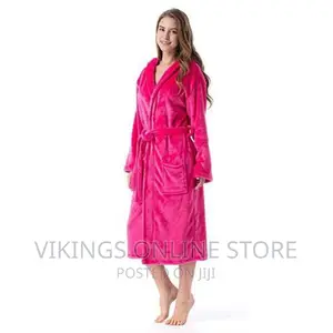 Unisex Exquisite Bathrobe With Varying /Embroidery- Pink