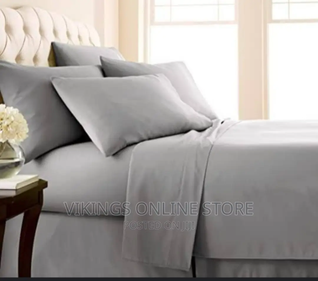Apair of High Quality Bedsheets and 4pillowcases-Grey
