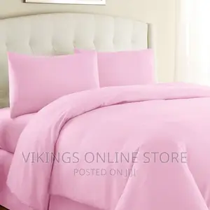 6*6 Fitted Bedsheets With Two Pillowcases- Pink