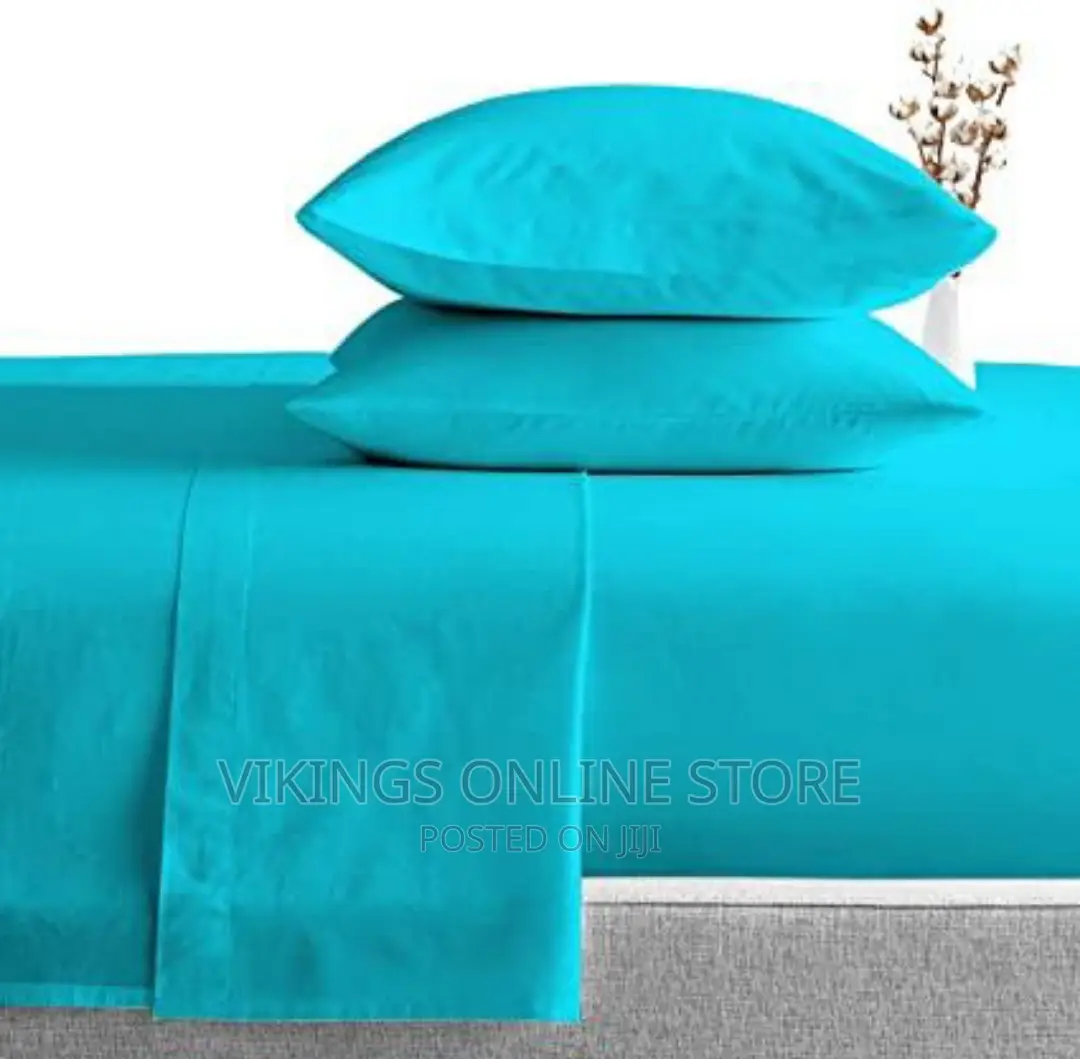 6*6 Fitted Bedsheets With Two Pillowcases- Turquoise