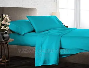 6*6 Fitted Bedsheets With Two Pillowcases- Turquoise