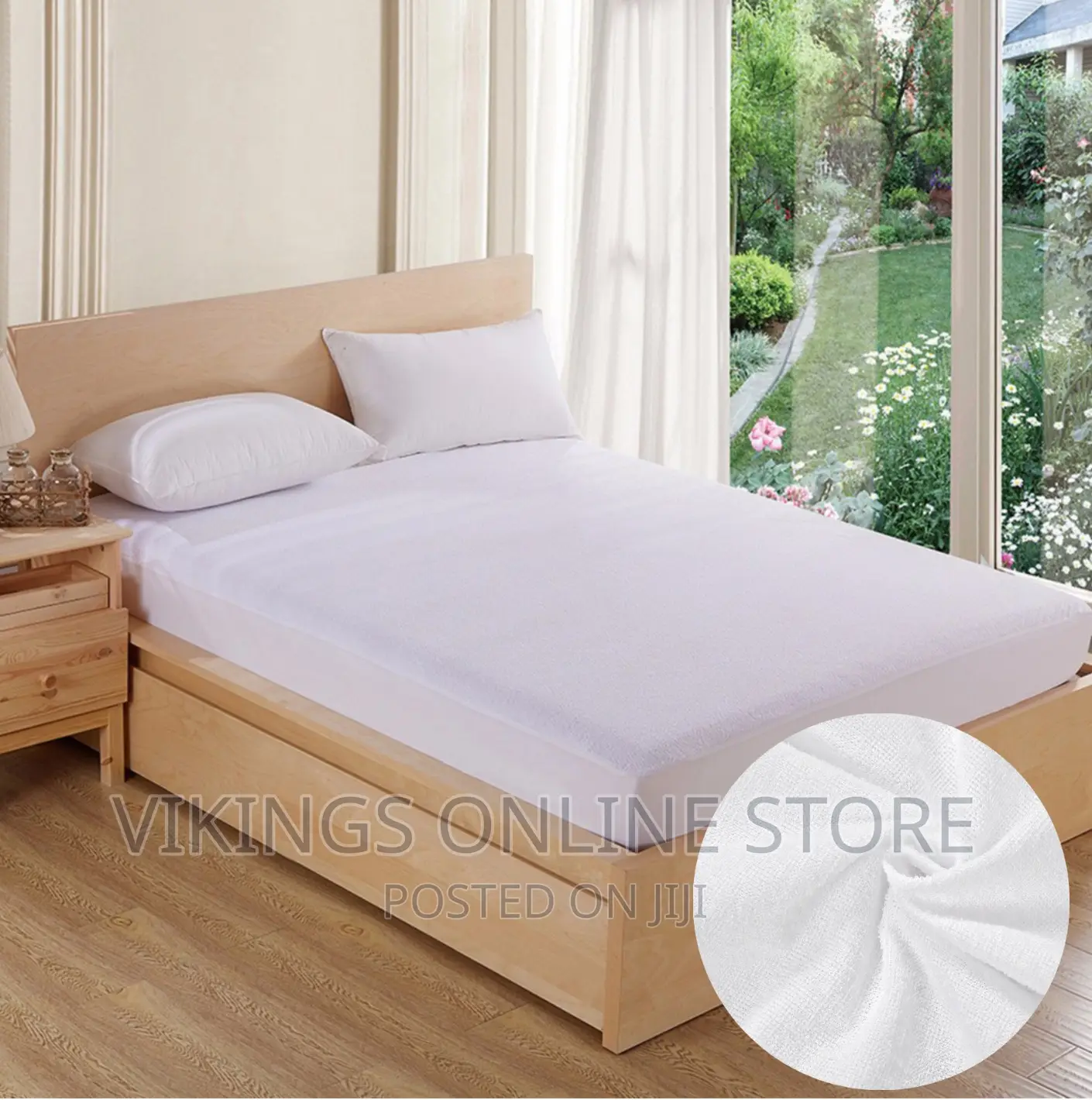 6*6 Good Quality Water Proof Mattress Protector- White