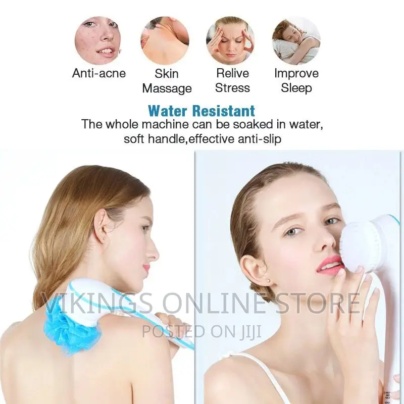 5 in 1gentle Spinning Spa Brush- White Blue