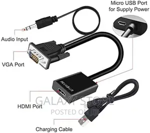 VGA Male to HDMI Female Converter Cable VGA in HDMI Out