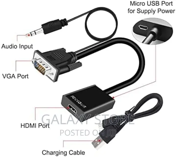 VGA Male to HDMI Female Converter Cable VGA in HDMI Out