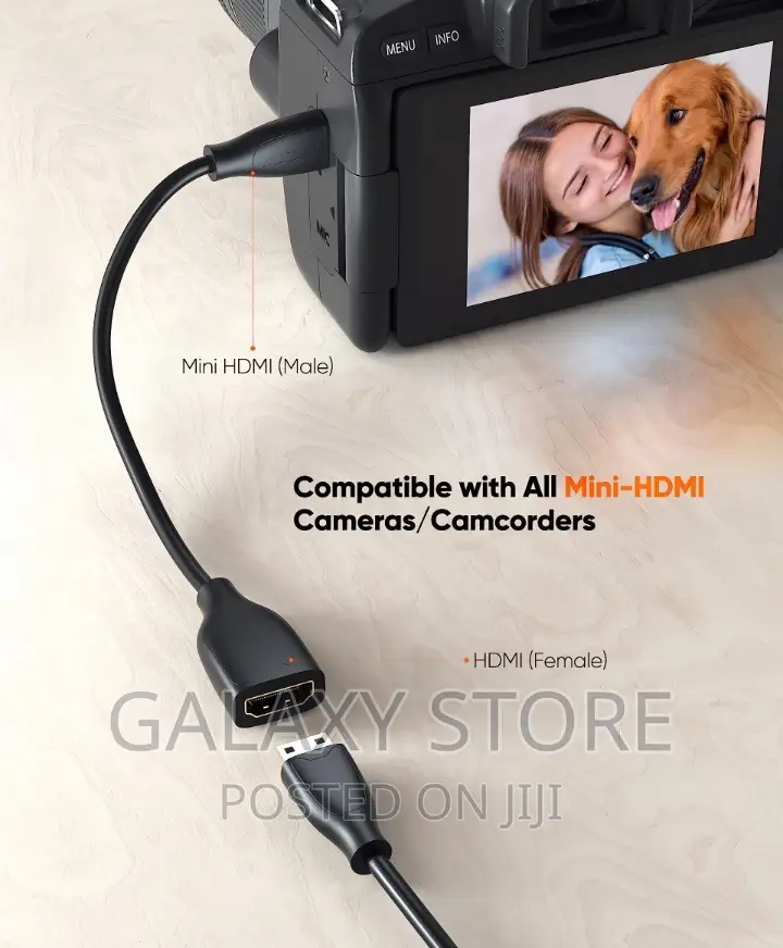 Mini HDMI to HDMI Cable 0.5ft Mini to HDMI Female Adapter