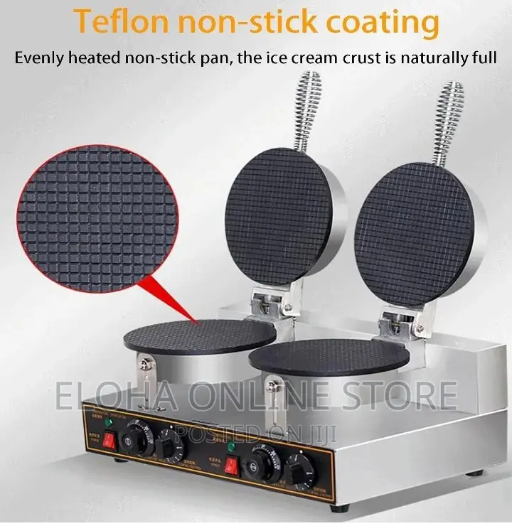 Double Commercial Ice Cream Cone/Waffle Biscuit Maker