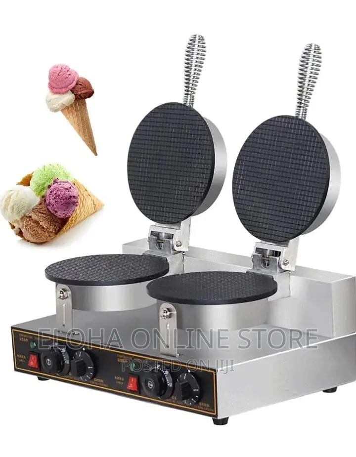 Double Commercial Ice Cream Cone/Waffle Biscuit Maker