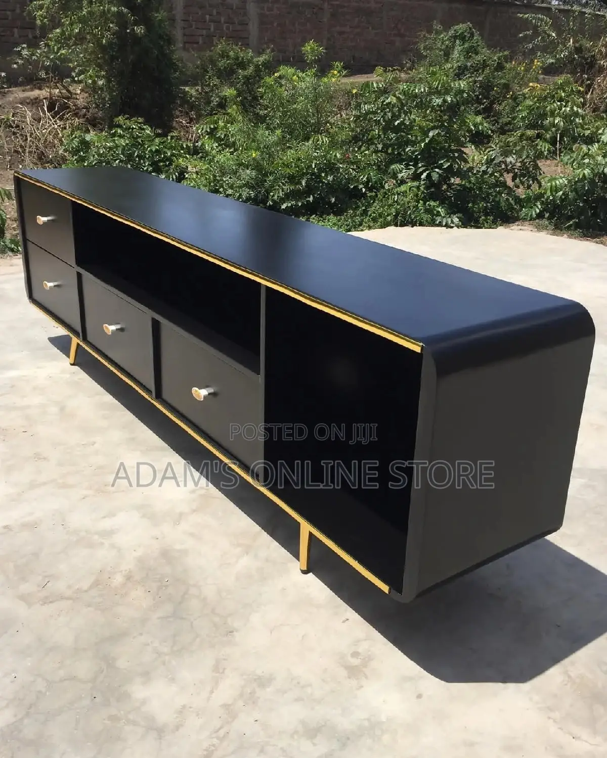 Black Tv Stand/Tv Stand Black and Gold/Tv Stand