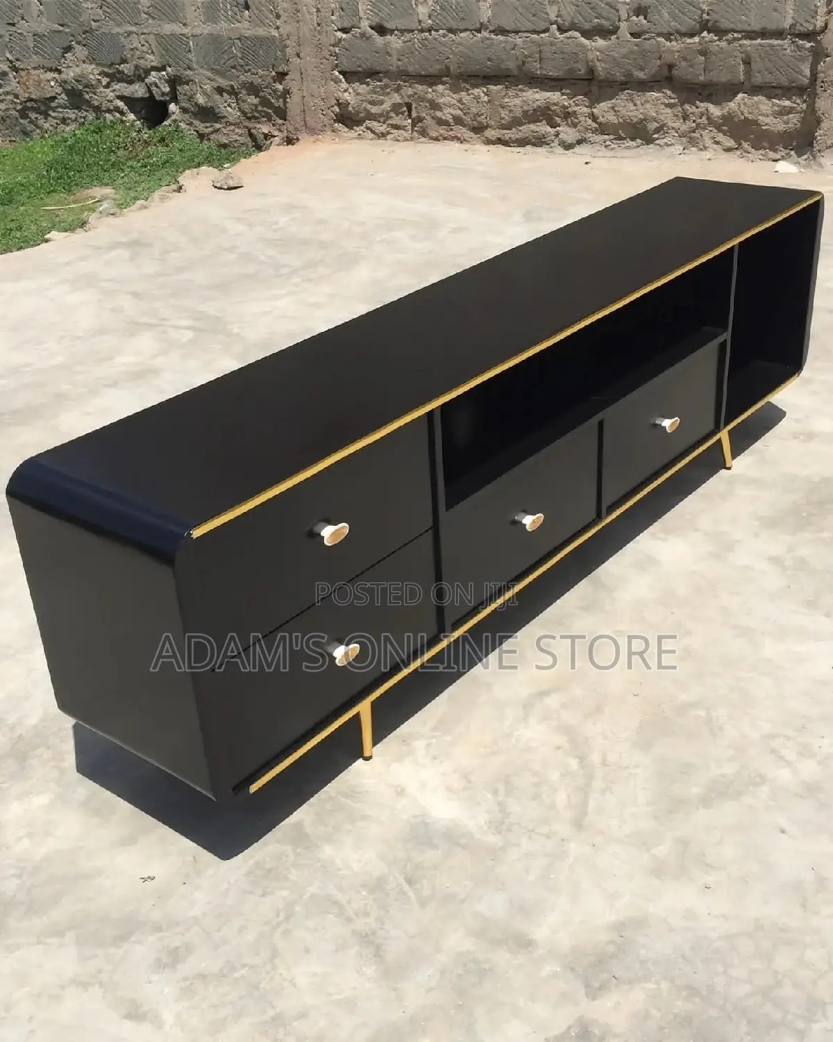 Black Tv Stand/Tv Stand Black and Gold/Tv Stand