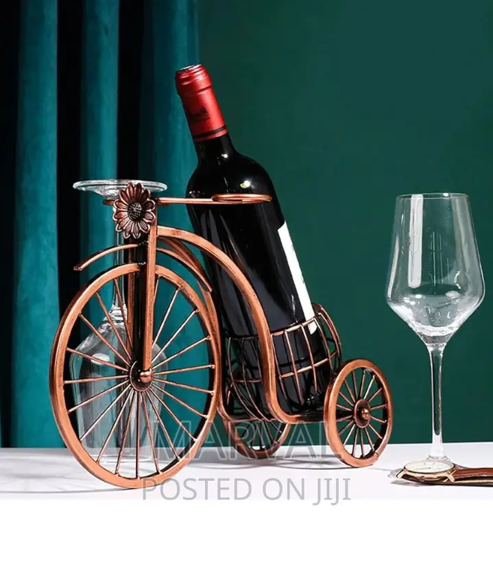 Wine Bottle Holder Desktop 3-wheeled Car Wine Rack