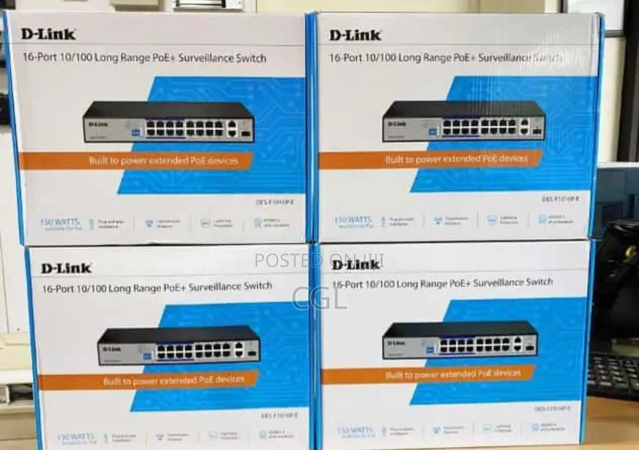 D-Link 16port Poe+Surveillance 10/100 Switch 16 Port Poe