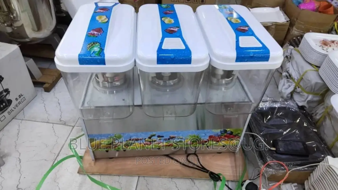 COMMERCIAL (18L. × 3) Auto Triple Electric Juice Dispensers.