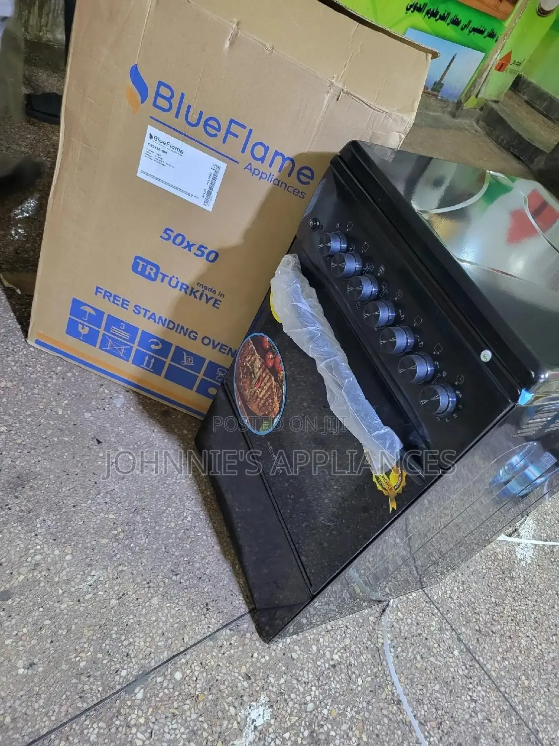 Blue Frame Gas and Electric Cooker With Oven 3×1