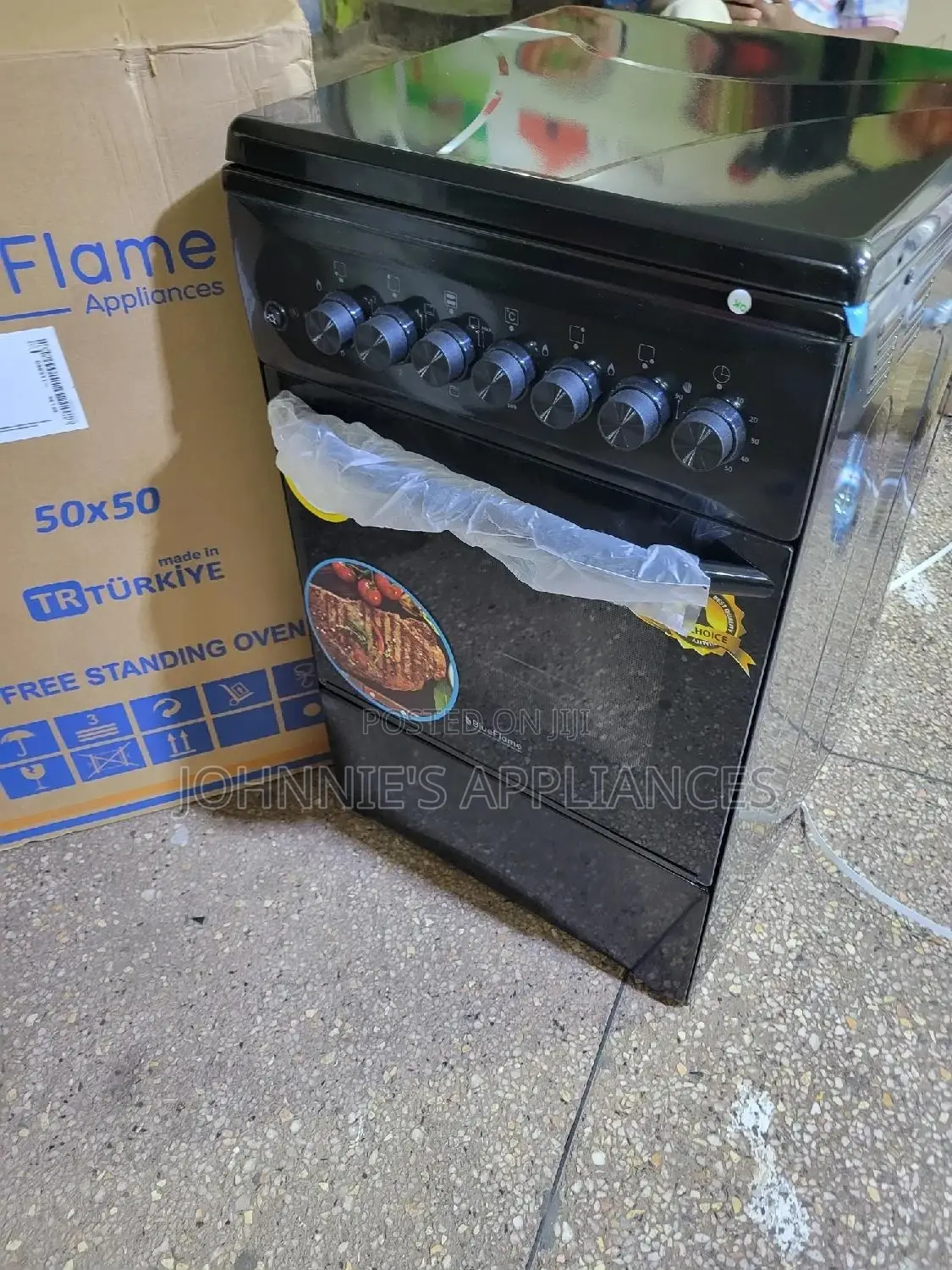 Blue Frame Gas and Electric Cooker With Oven 3×1