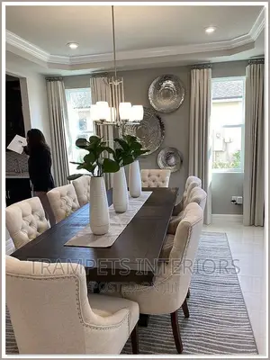 Dinning Table In Creamish And Tufted Seat