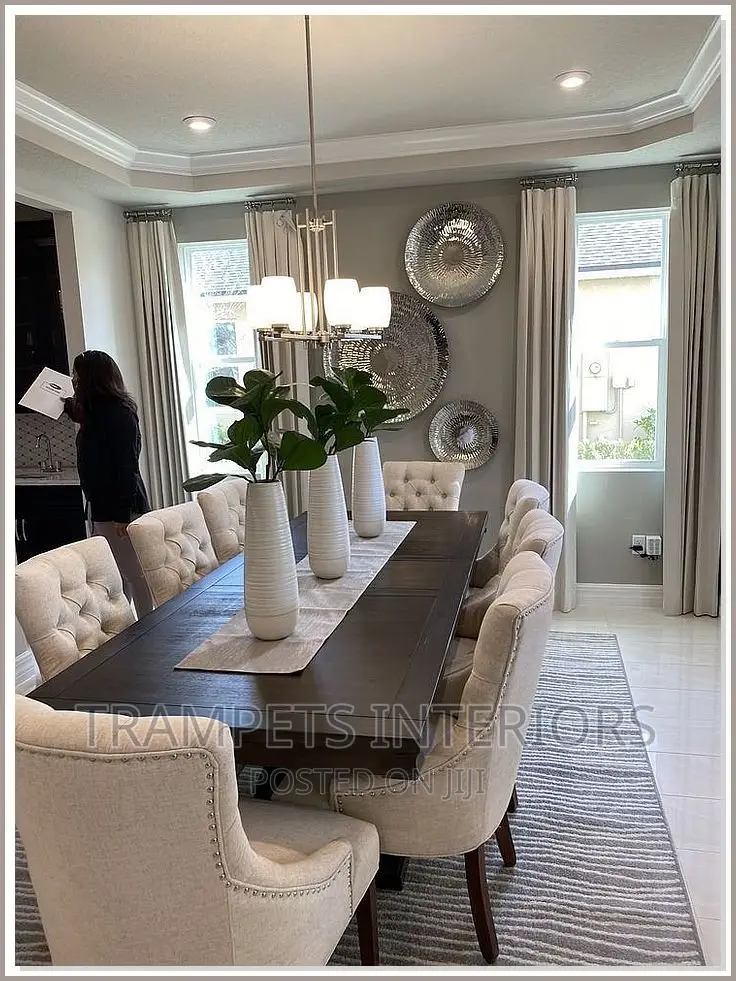 Dinning Table In Creamish And Tufted Seat