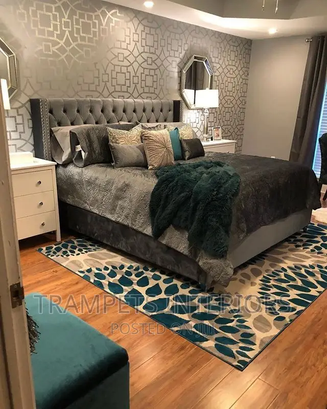 Beds/Dark Grey Modern Dressed Bed