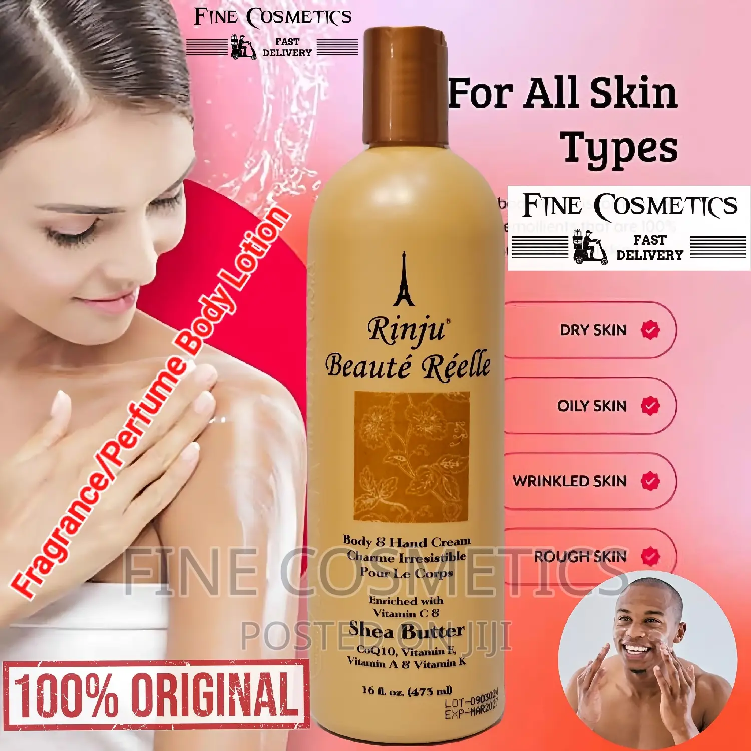 RINJU Fragrance Lotion Hand and Body Shea Butter Moisturisng