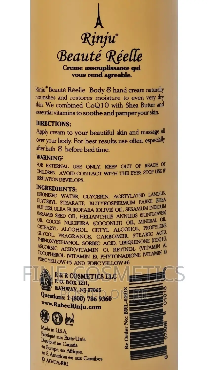 RINJU Fragrance Lotion Hand and Body Shea Butter Moisturisng