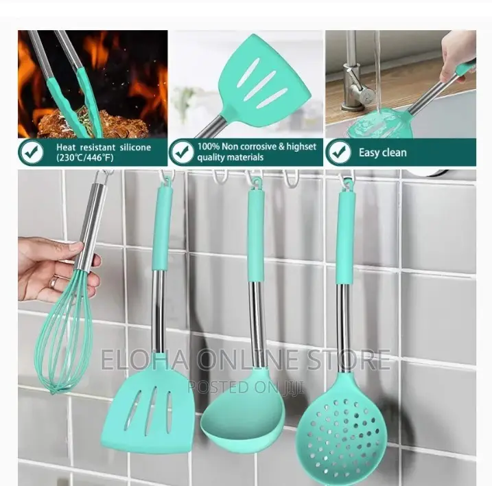 16 PCS Quality Cooking Untesils Set - Green