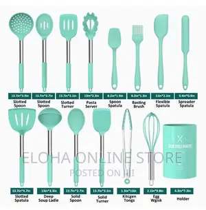 16 PCS Quality Cooking Untesils Set - Green